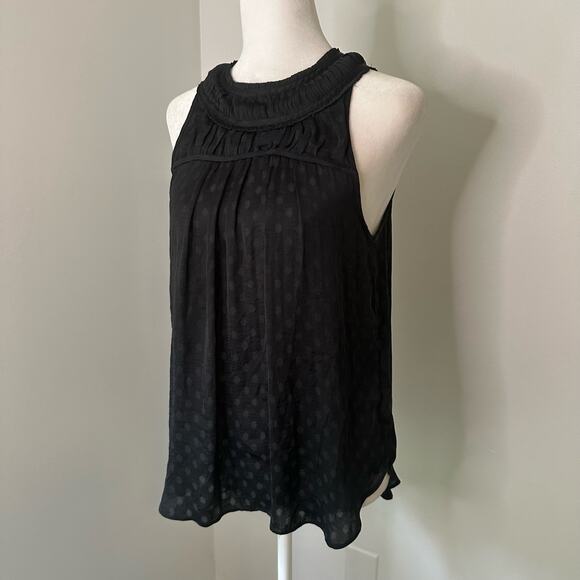 Maeve Anthropologie navy blue polka dot print sleeveless top size 2 - Picture 3 of 11